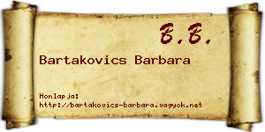 Bartakovics Barbara névjegykártya