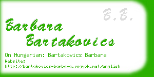 barbara bartakovics business card